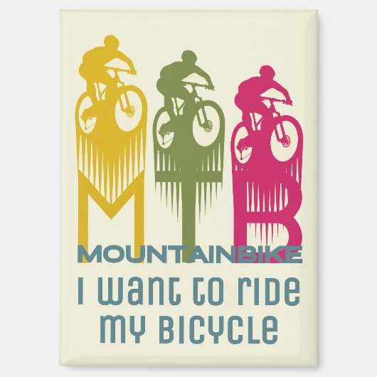 マウンテンバイクMTBマウンテンバイカーギフトアクセサリー マグネット (正面)