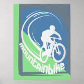 マウンテンバイクMTBマウンテンバイクグリーンデコールポスター ポスター (正面)
