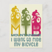 マウンテンバイクMTBマウンテンバイク用はがき ポストカード (正面)
