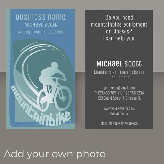 マウンテンバイクmtb会社の名刺 名刺