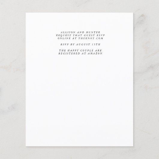 マウンテンバジェット結婚式招待状フライヤー (裏面)