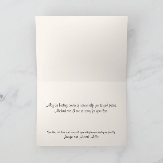 マウンテンバレー平和的ストリームカスタム悔やみや弔慰 カード (内部)