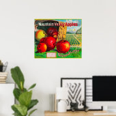 マウンテンバレーApple LabelHamilton, MT ポスター (ホームオフィス)