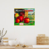 マウンテンバレーApple LabelHamilton, MT ポスター (キッチン)