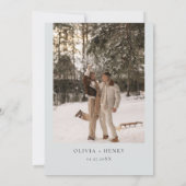 マウンテンパインの木の冬の結婚式の写真 招待状 (裏面)