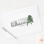 マウンテンパインキャビンレンタルオーバルステッカー 楕円形シール (封筒)