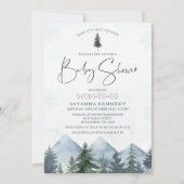 マウンテンパインズベビーベビーシャワー外は寒い 招待状 (正面)