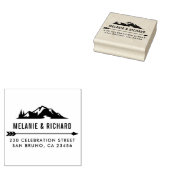 マウンテンパインツリーアンドアローカスタム差出人住所 ラバースタンプ (押印)