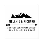 マウンテンパインツリーアンドアローカスタム差出人住所 ラバースタンプ (インプリント)