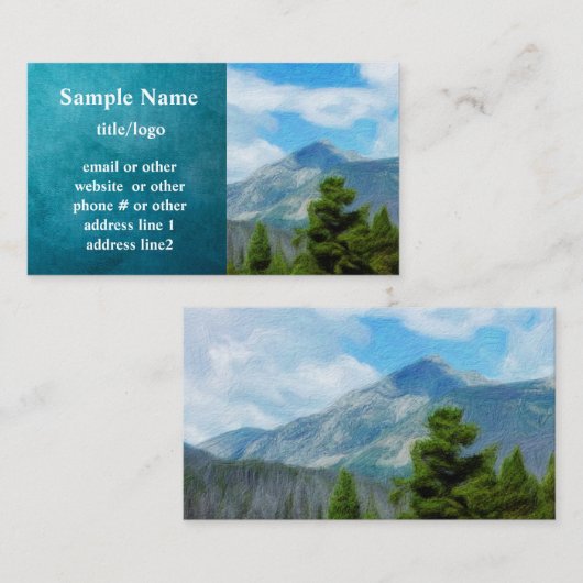 マウンテンパインツリーズコロラド自然アーカスタムト 名刺 (正面/裏面)