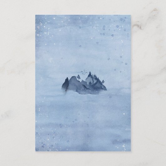 マウンテンパインツリーズブルーウィンターウェディング披露宴 エンクロージャーカード (裏面)