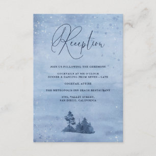 マウンテンパインツリーズブルーウィンターウェディング披露宴 エンクロージャーカード