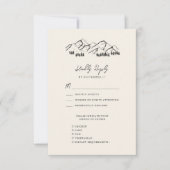 マウンテンパインツリーミニマリスト結婚アウトドア 出欠カード (正面)