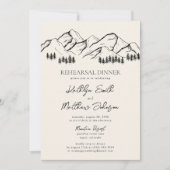 マウンテンパインツリーモダン屋外リハーサルディナー 招待状 (正面)