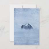 マウンテンパインツリーライトブルー冬の結婚式 出欠カード (裏面)