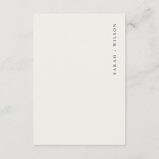 マウンテンパインフォレストウッドキャビンウェディングレセプション エンクロージャーカード (裏面)