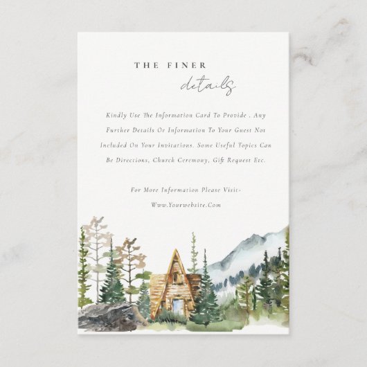 マウンテンパインフォレストウッドキャビン結婚ズ詳細 エンクロージャーカード (正面)