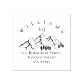 マウンテンパイン結婚ツリーイニシャル差出人住所 ラバースタンプ (インプリント)