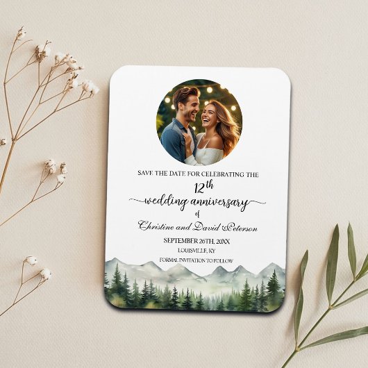マウンテンパイン12結婚記念日Save the Date マグネット