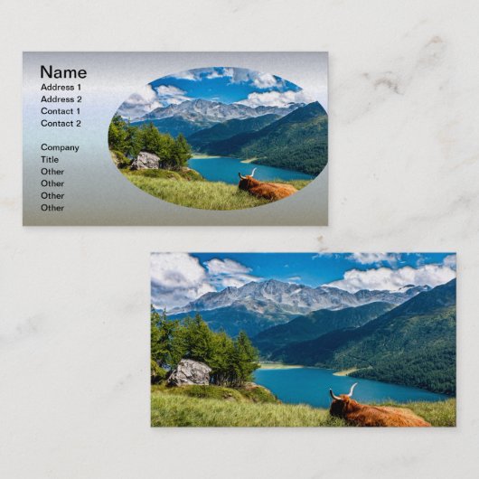 マウンテンパスチュアハイランズウシ 名刺 (正面/裏面)