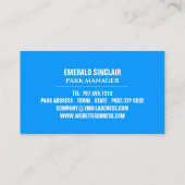 マウンテンパークホリデーパークオーナーマネージャー 名刺 (裏面)