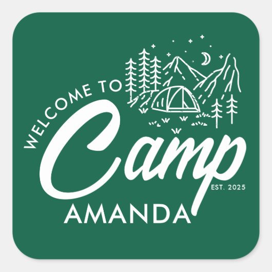 マウンテンパーソナライズされたキャンプバチェロレッテ スクエアシール (正面)