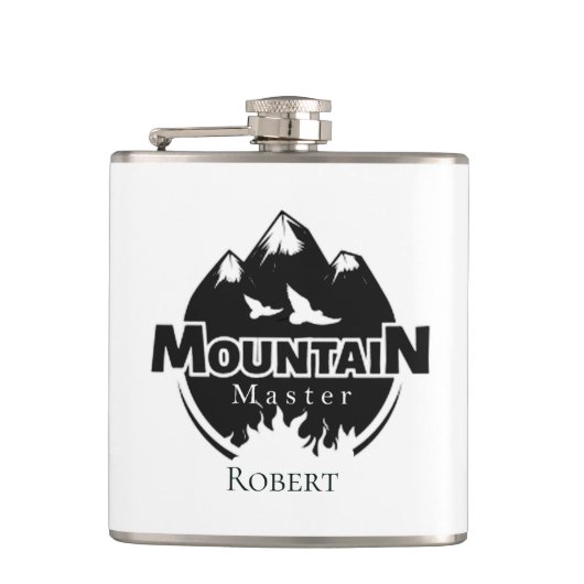 マウンテンパーソナライズされたマスター、ハイカー/バイクもしくは自転車に乗る人 フラスク (正面)