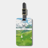 マウンテンビューでかわいいバニーをパーソナライズ ラゲッジタグ (正面縦)