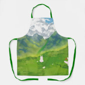 マウンテンビューで可愛いカップルのバニー エプロン (正面)