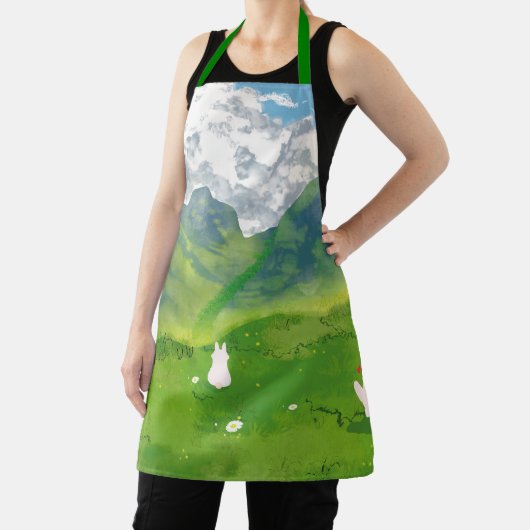 マウンテンビューで可愛いカップルのバニー エプロン (インサイチュ)