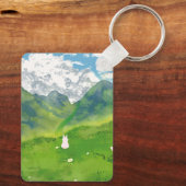マウンテンビューのかわいいウサギをカスタマイズ キーホルダー (裏面)