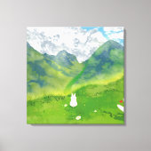 マウンテンビューの可愛いバニー キャンバスプリント (正面)