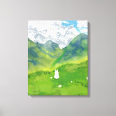 マウンテンビューの可愛いバニー キャンバスプリント (正面)