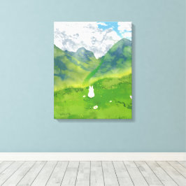 マウンテンビューの可愛いバニー キャンバスプリント