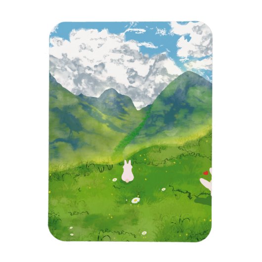 マウンテンビューの可愛いバニー マグネット (縦)