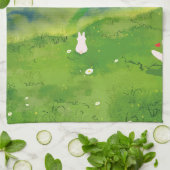 マウンテンビューキッチンタオルでかわいいバニー キッチンタオル (折り畳み)