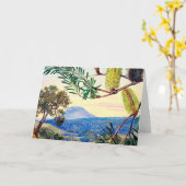 マウンテンビューブルー海 カード (黄色い花)