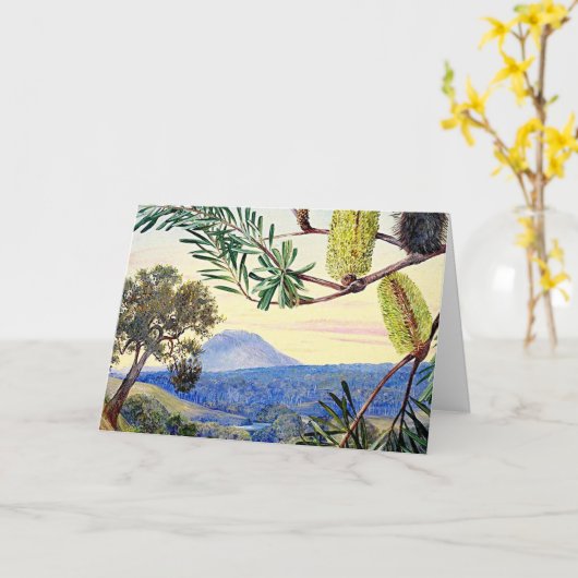 マウンテンビューブルー海 カード (黄色い花)