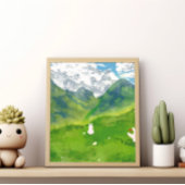 マウンテンビューポスターのかわいいバニー ポスター