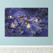 マウンテンビレッジクリスマスキャンバス キャンバスプリント (インサイチュ (ウッドフロア))