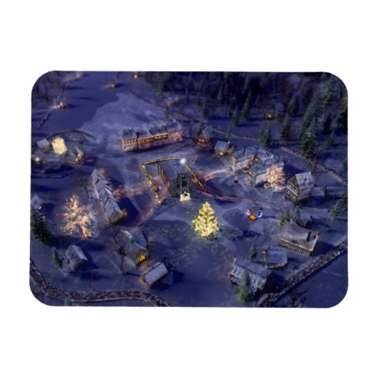 マウンテンビレッジクリスマスフレキシブルマグネット マグネット (横)