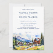 マウンテンビレッジコロラド夏の風景結婚の数 招待状 (正面)