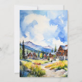 マウンテンビレッジコロラド夏の風景結婚の数 招待状 (裏面)