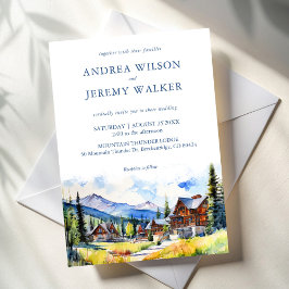マウンテンビレッジコロラド夏の風景結婚の数 招待状