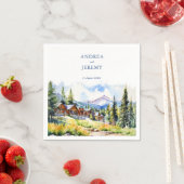 マウンテンビレッジコロラド夏の風景 スタンダードカクテルナプキン (インサイチュ)