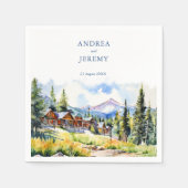 マウンテンビレッジコロラド夏の風景 スタンダードカクテルナプキン (正面)