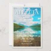 マウンテンビンテージトラベルポスター Save the Date マグネット招待状 (正面)