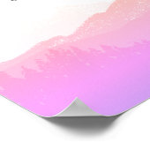 マウンテンピンク |ベビーパーソナライズされた誕生ポスター ポスター (角)