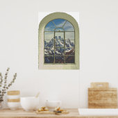 マウンテンピークフェイクウィンドウビュー ポスター (キッチン)