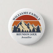 マウンテンファミリー懇親会名前をカスタムするラベル 缶バッジ (正面)